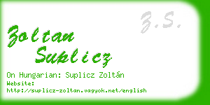 zoltan suplicz business card